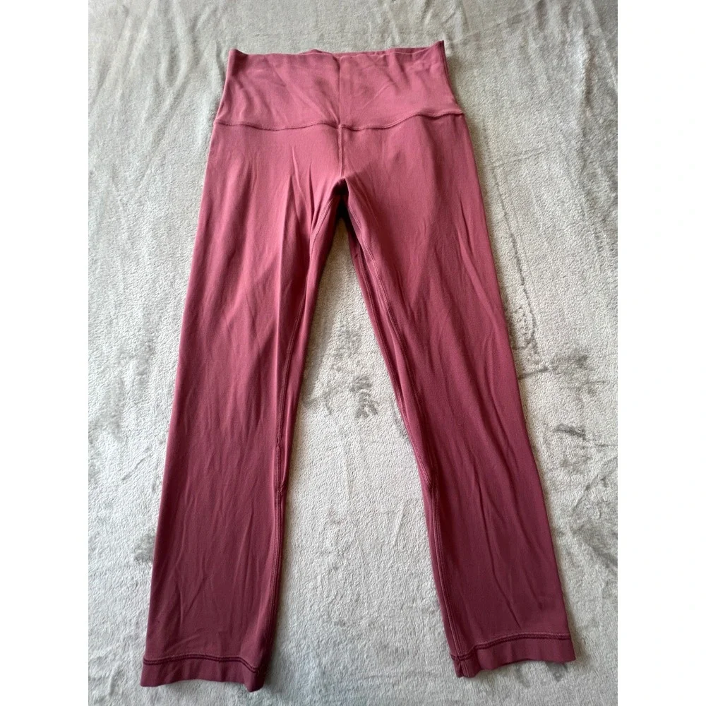 Lululemon Align Crop Leggings Women 6 Chianti Pink High Rise 21 Inch Yoga Pants